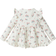 Shein Infant Baby Girls' Flower Patterned Round Neck Top With Ruffle Sleeve And Solid Color Skinny Pants Two-piece Set