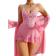 Shein Fishbone Line Waist Lace Camisole Nightgown Set - Floral