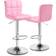 Magshion Pink Square Adjustable Height Swivel Bar Lift Pub Chair Bar Stool 45" 2pcs