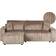Beliani 2-Sitzer Ecksofa Cord hellbraun rechtsseitig mit Schlaffunktion Sofa 247cm 3-Sitzer