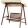 Beliani Modern Outdoor Garden Swing Spruce Wood Beige Canopy Freestanding Beige Caviola