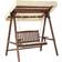 Beliani Modern Outdoor Garden Swing Spruce Wood Beige Canopy Freestanding Beige Caviola