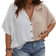 Shein Plus Women Color Blocking Batwing Sleeve Casual Loose Shirt With TurnDown Collar For Summer