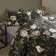 OHS Floral Botanics Set, Black/Green - King Duvet Cover Green, Black (230x220cm)