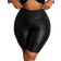 Shein Plus Größe lässige Streetwear, Arbeitshose mit 3D-Taschen, Weiter Bund, Slim Fit Hose, Radhose, Elastische Leder Damen Shorts