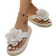 Shein New Summer Fashionable ThickSoled Sandals For Women Beach AntiSlip Wedge Heel Flip Flops With Floral Design