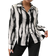 Shein Womens Black And White Long Sleeve Business Casual Shirt For Autumn