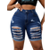 Shein Plus Stretchy Skinny Distressed Biker Shorts