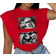 Shein Lässiges kurzärmeliges T-Shirt mit Buchstaben- und Charakter-Muster und Rundhalsausschnitt für Frauen, ideal für den Sommer