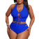Shein Plus Women Solid Color Criss Cross Strap Swimwear Set