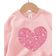 Shein Baby Girl Casual Simple Heart Pattern Knitted Soft Crew Neck Loose Thick Sweatshirt Suitable For Autumn Winter