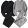 Shein Tween Girl Solid Color Drop Shoulder Cropped Sweatshirt And Sweatpants Set Color Packs