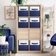 Sorbus Foldable 2-Toned Bins with Handles for Closet 10.5 in x 11 in Blue Storage Box 6pcs