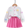 Shein pcs Girls Casual Cardigan Knit Top Jacket With Floral Print Design And Skirt Set Autumn Outfit