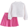 Shein pcs Girls Casual Cardigan Knit Top Jacket With Floral Print Design And Skirt Set Autumn Outfit