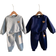 Shein pcsSet Baby BoyGirl Cute Cartoon Bear Print Navy Blue Grey Hoodie Sweatshirt Elastic Waist Pants Outfit AutumnWinter