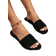 Shein Elegant Black Sandals For Women, Minimalist Single Band Slide Sandals