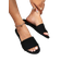 Shein Elegant Black Sandals For Women, Minimalist Single Band Slide Sandals