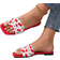 Shein Fashionable Red Flat Sandals For Women Cherry Patterned AntiSlip Sole Slipper Shoes Summer