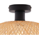 QAZQA Loftslampe Sort Med Natur Bambus 40 cm Alka Pendel 40cm