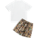 Shein pcs Mens Casual Round Neck Letter Face Print Short Sleeve TShirt And Drawstring Pocket Shorts Set Summer