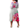 Shein Plus Size Women Floral Print Blouse & Skirt Suit