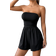 Shein Summer Sexy Bandeau Ruched Romper