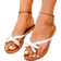 Shein Womens Fashionable Casual Holiday Style PU Bowknot Open Toe Slides With Round Toe SlipOn Design Comfortable White Summer Sandals Flat Sandals