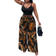 Shein Lässig-Schwarzes schmale Passform, hohe Elastizität Camisole Top und lockere, weite bedruckte Hosen für Damen, 2-teiliges Set Z