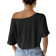Shein Black Knit Loose OffShoulder Top With Wide Collar For Women