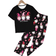 Shein Christmas pcs Tween Girls Santa Claus Heart Print Sleepwear Set Comfy Short Sleeve Top Pants Home Outfit