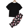Shein Christmas pcs Tween Girls Santa Claus Heart Print Sleepwear Set Comfy Short Sleeve Top Pants Home Outfit