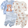 Shein pcs Cute Bear Striped Print Snug Fit Long Sleeve Shirt Pants Soft Comfy Baby Boy Pajama Set