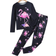 Shein pcs Girl Flame Flamingo Print Glow In Dark Long Sleeve TShirt And Legging Pajama Set