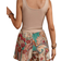 Shein Womens Solid Ribbed Tank Top And AllOver Allover Print Belted Shorts Summer TwoPiece Set Leisure Holiday Style