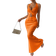 Shein Womens Vacation Solid Color Twisted Front Slit Hem Halter Top And Fishtail Bodycon Skirt Set
