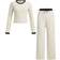 Shein Casual Contrast Color Round Neck Top And Pants Set - Multi