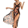 Shein Floral Printed Lace Trimmed High Slit Sexy Nightgown Cami Pajama Long Dress
