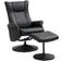 Homcom Swivel Recliner Chair with Footstool and Adjustable Back Black Armchair