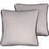 OHS 2 Pack Matte Velvet Piped Covers 45 x 45 cm Cushion Cover Grey