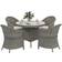 OutSunny Rattan for 4 with Cushions and Umbrella Hole Grey Patio Dining Set