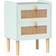 Homcom Boho Rattan Bedroom Drawers 2 Dresser Light Blue Chest of Drawer