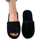 Shein Women Black Minimalist Fluffy Bedroom Slippers, Fashionable Open Toe Slippers