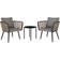 OutSunny 3 Pieces Rattan with Cushions Bistro Set, 1 Table incl. 2 Chairs