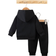 Shein pcsSet Baby Boy Funny Italian Flag Letter Printed Fleece Hooded Sweatshirt And Pants Outfit AutumnWinter