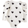 Shein Newborn Baby Girl Cute Ivory Heart Pattern Knitted Long Sleeve SnapUp Romper Autumn Winter