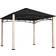 OutSunny Hardtop Gazebo 3 x 3 m Black Wood Effect