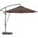 OutSunny Garden Cantilever Parasol with Cover Weighted Base Wind Strap Brown