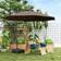 OutSunny Garden Cantilever Parasol with Cover Weighted Base Wind Strap Brown