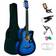 Denny International 38 Full Size 6 String Acoustic Guitar Blue